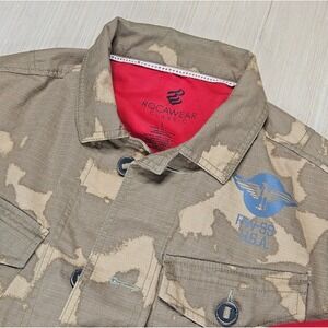 Rocawear Classic Shirt L Camouflage Mens Button Up Pocket Long‎ Sleeve READ